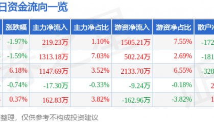 股票行情快报：开尔新材（300234）7月30日主力资金净买入219.23万元