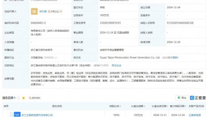 正泰电器投资成立光伏发电公司