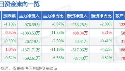 股票行情快报：朗玛信息（300288）7月22日主力资金净卖出976.39万元