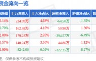 股票行情快报：永安林业（000663）8月7日主力资金净买入224.09万元