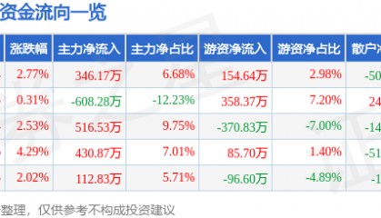股票行情快报：ST广网（600831）6月9日主力资金净买入346.17万元