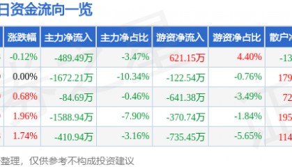 股票行情快报：朗玛信息（300288）8月21日主力资金净卖出489.49万元
