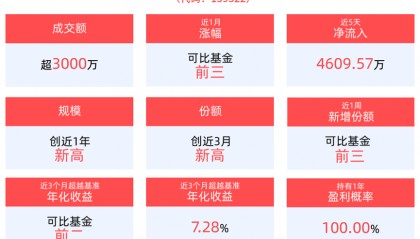市场资金高度认可,黄金股票ETF基金(159322)强势翻红