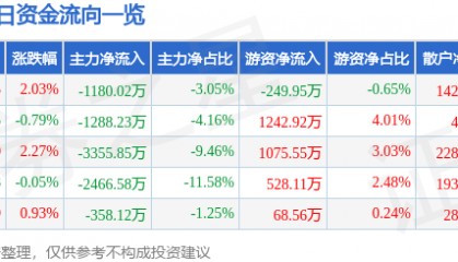 股票行情快报：顺网科技（300113）6月9日主力资金净卖出1180.02万元