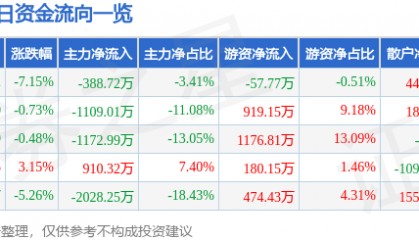股票行情快报：沙河股份（000014）12月23日主力资金净卖出388.72万元