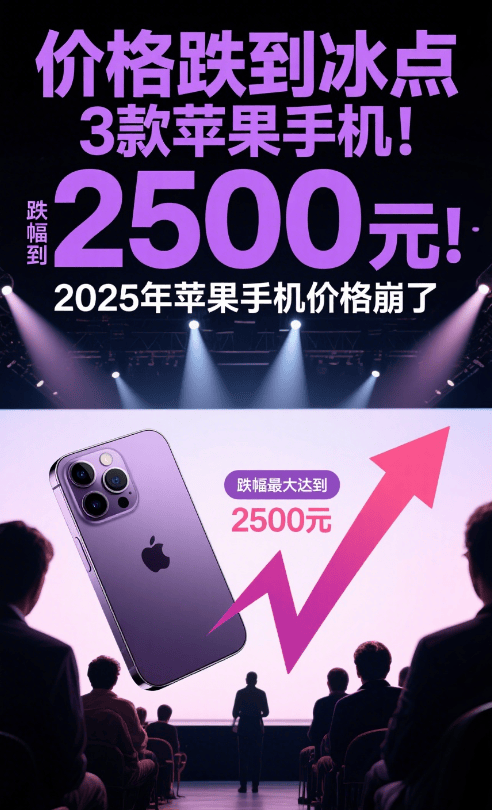 价格跌到冰点3款苹果手机！跌幅2500元！2025年苹果价格崩了！