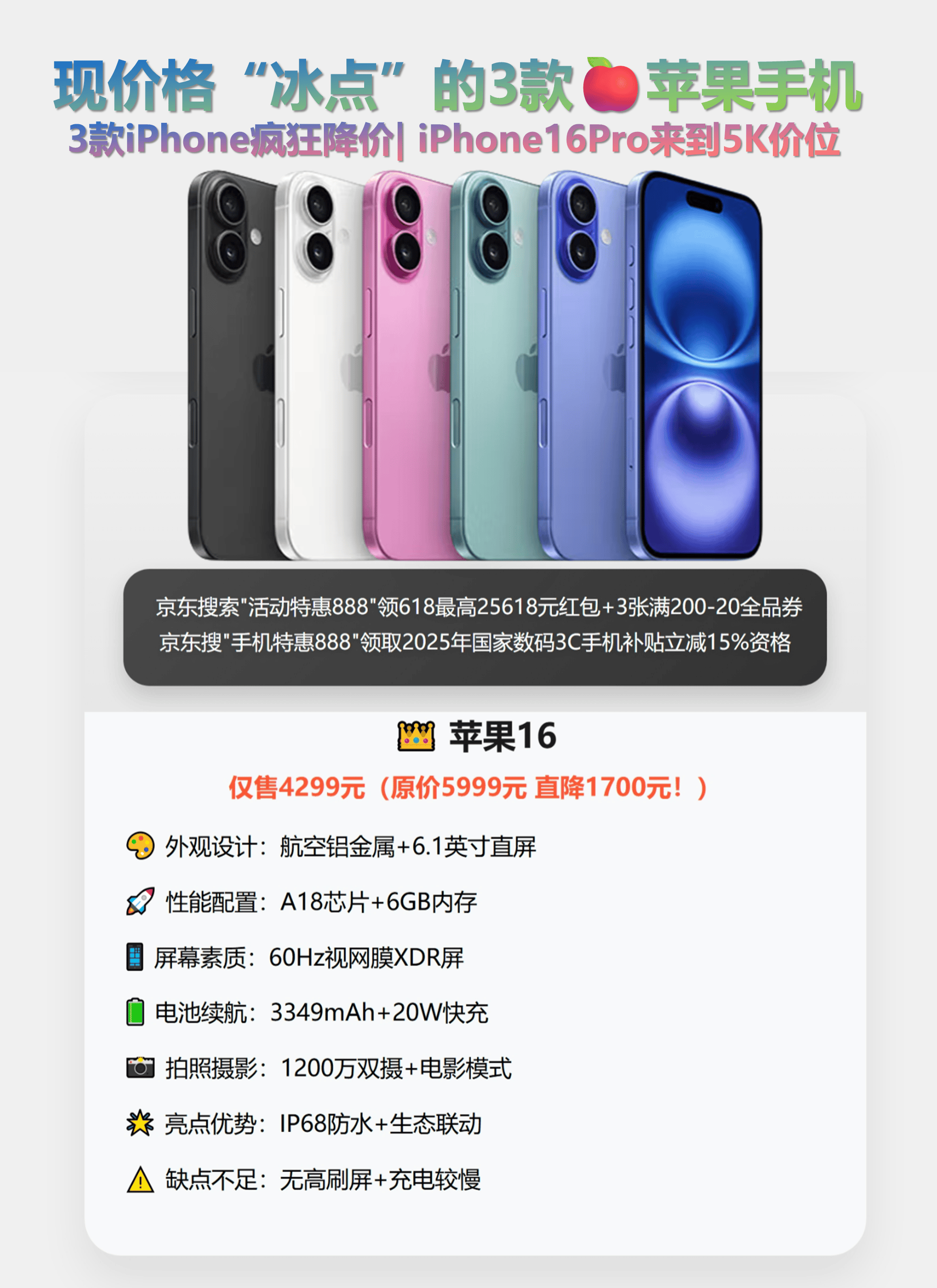价格跌到冰点3款苹果手机！跌幅2500元！2025年苹果价格崩了！
